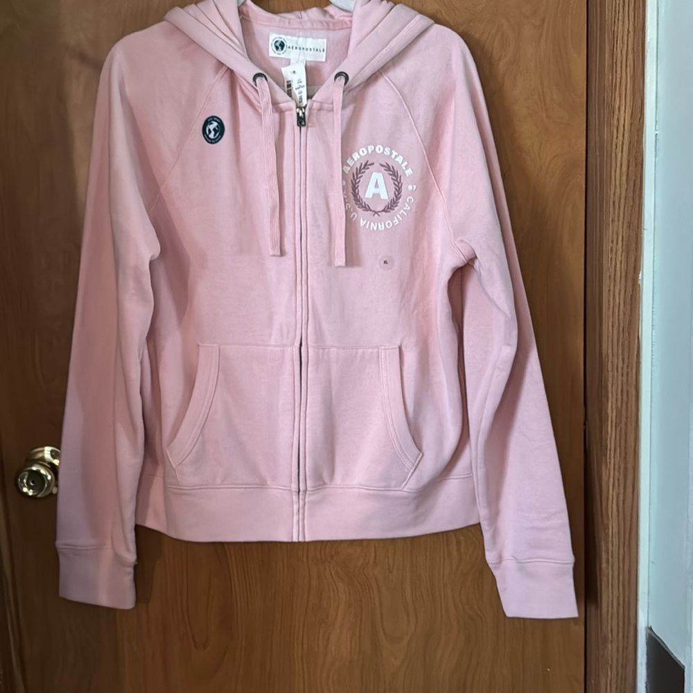 Aeropostale Light Pink Full-Zip Hoodie with Logo NWT size XL